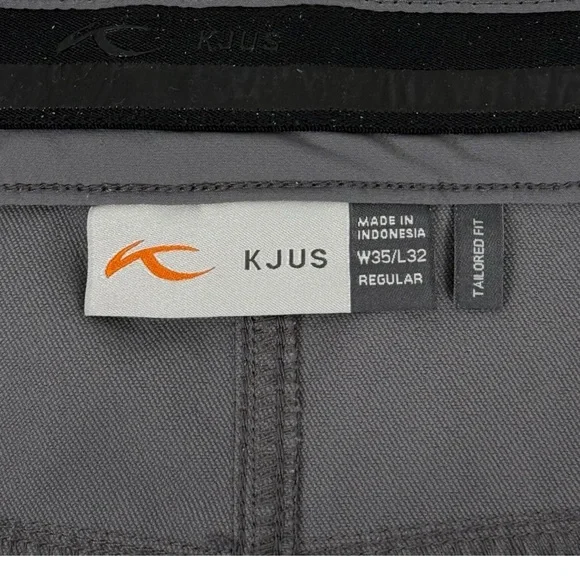 Kjus Mens 35 X 32 Pants Gray Regular Tailored Fit Stretch Golf Casual EUC